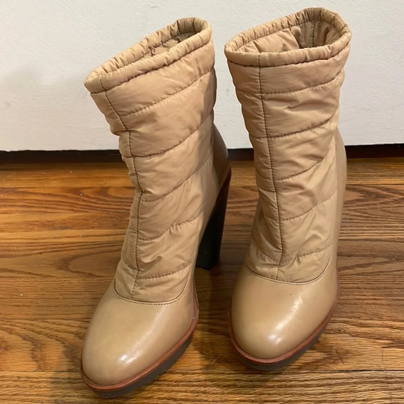 Kate Spade New York Ginnie Booties Block Heel Camel Size 7.5 - Picture 1 of 14